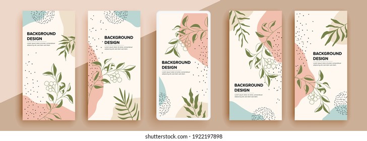 Trendy editable template for social networks stories, vector illustration. Design backgrounds for social media.