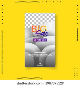 Trendy editable template for social networks stories, vector illustration. Design backgrounds for social media.