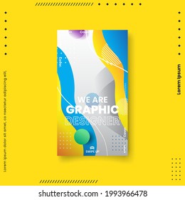 Trendy editable template for social networks stories, vector illustration. Design backgrounds for social media