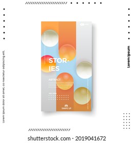 Trendy editable template for social networks stories, vector illustration. Design backgrounds for social media