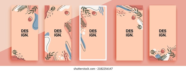 Trendy editable template for social networks stories, vector illustration. Design backgrounds for social media.