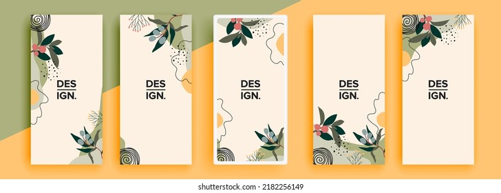 Trendy editable template for social networks stories, vector illustration. Design backgrounds for social media.