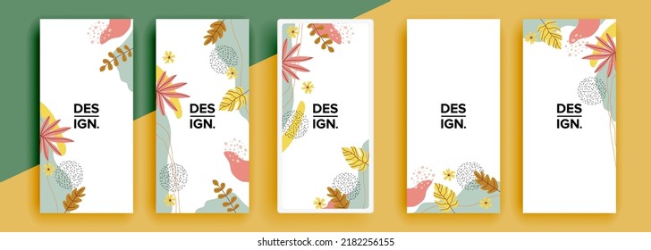 Trendy editable template for social networks stories, vector illustration. Design backgrounds for social media.