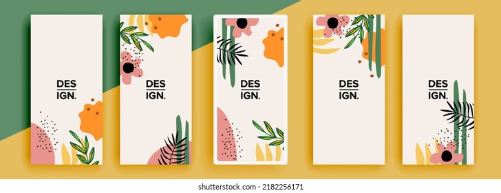 Trendy editable template for social networks stories, vector illustration. Design backgrounds for social media.