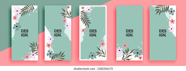 Trendy editable template for social networks stories, vector illustration. Design backgrounds for social media.