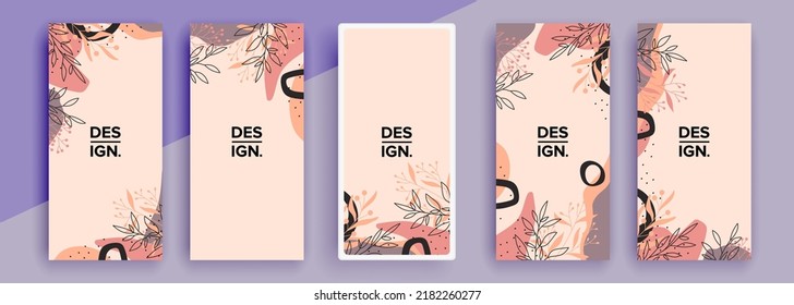 Trendy editable template for social networks stories, vector illustration. Design backgrounds for social media.