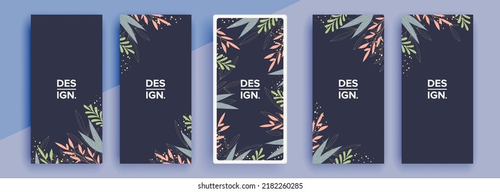 Trendy editable template for social networks stories, vector illustration. Design backgrounds for social media.