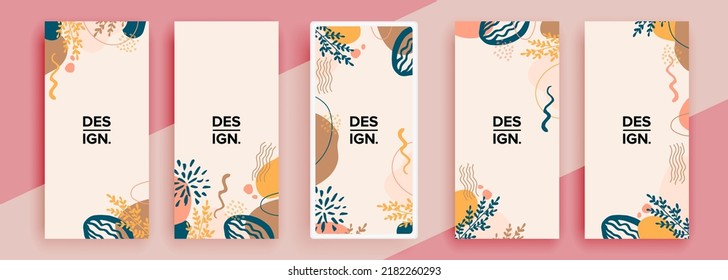 Trendy editable template for social networks stories, vector illustration. Design backgrounds for social media.
