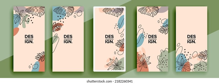 Trendy editable template for social networks stories, vector illustration. Design backgrounds for social media.