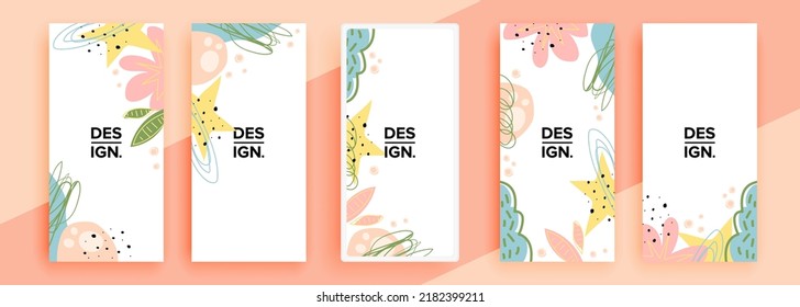 Trendy editable template for social networks stories, vector illustration. Design backgrounds for social media.