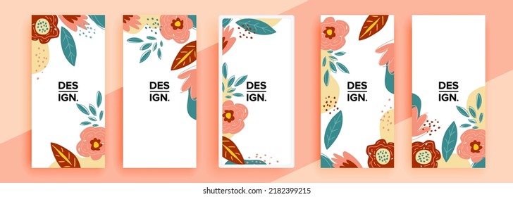 Trendy editable template for social networks stories, vector illustration. Design backgrounds for social media.