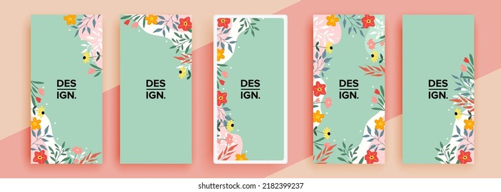 Trendy editable template for social networks stories, vector illustration. Design backgrounds for social media.