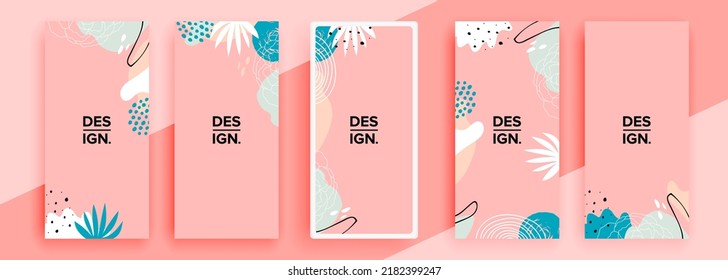 Trendy editable template for social networks stories, vector illustration. Design backgrounds for social media.