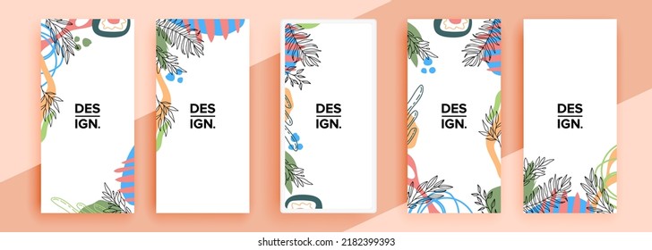 Trendy editable template for social networks stories, vector illustration. Design backgrounds for social media.