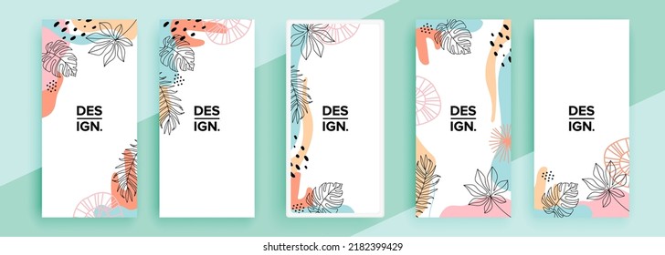 Trendy editable template for social networks stories, vector illustration. Design backgrounds for social media.