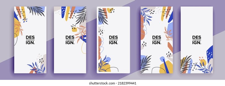 Trendy editable template for social networks stories, vector illustration. Design backgrounds for social media.