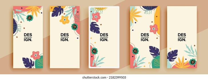 Trendy editable template for social networks stories, vector illustration. Design backgrounds for social media.