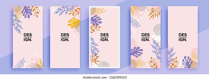 Trendy editable template for social networks stories, vector illustration. Design backgrounds for social media.