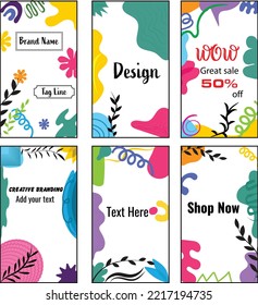Trendy editable template for social networks stories, vector illustration. Design backgrounds for social media.