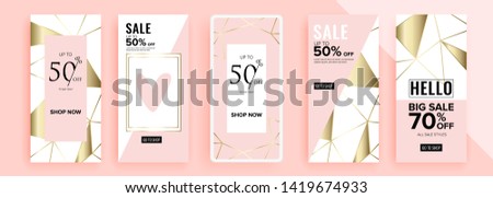 Trendy editable template for social networks stories, vector illustration. Design backgrounds for social media.