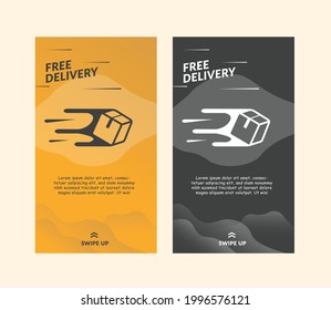 Trendy editable template for social  stories, free delivery icon. vector illustration. Design backgrounds for social media.