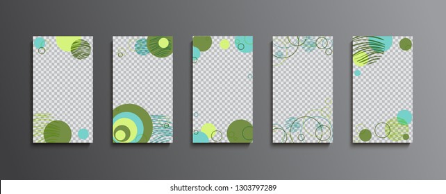 Trendy editable templates for instagram stories. Design backgrounds for social media, flyers, banners, cards, invitations. Template in vector with a transparent layer