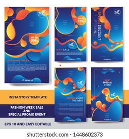 Trendy editable templates for instagram stories, vector illustration, Design backgrounds for social media,
set of instagram stories sale banner template with liquid style
