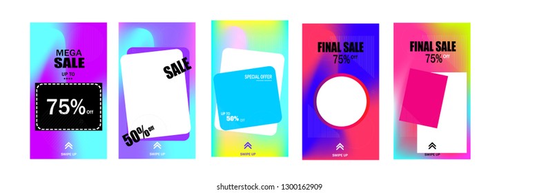 Trendy editable templates for social media stories,backdrop,mobile app,website,flyer,poster with fluid gradient vector