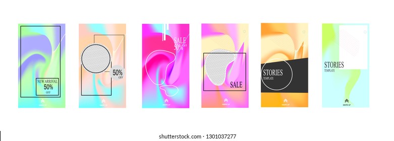 Trendy editable templates for social media stories,backdrop,mobile app,website,flyer,poster with fluid gradient vector