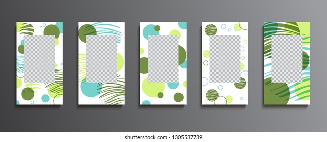 Trendy editable templates for stories. Design backgrounds for social media, flyers, banners, cards, invitations. Template in vector with a transparent layer