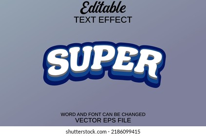 trendy editable text effect super