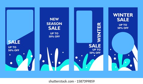 Trendy editable winter banner template for social networks stories,
story, vector illustration. Flash sale, new season, special offer design
for holiday social media online shop frame background.