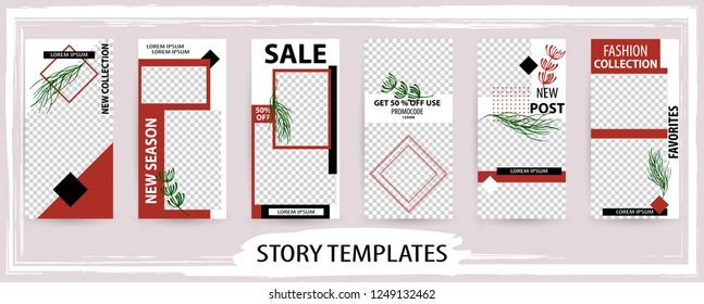 Trendy editable winter template for social networks stories, story, vector illustration. Design backgrounds for social media.