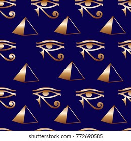 Trendy egypt writing seamless background. Hieroglyphic egyptian language symbols grid. Gold repeating ethnical fashion pattern for wallpaper.