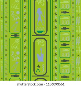Trendy egyptian motifs seamless background. Ethnic hieroglyph symbols origami. Repeating ethnical fashion background for advert.