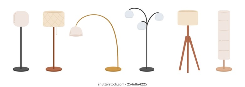 Trendy electric floor lamp set for interior design