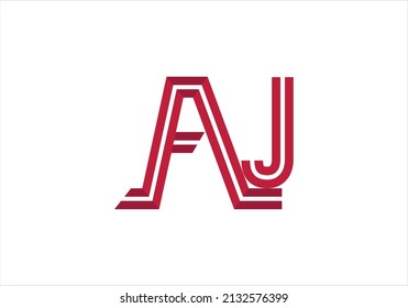  diseño moderno y elegante del logo de AJ. Plantilla de ilustración de vector. Diseño monográfico