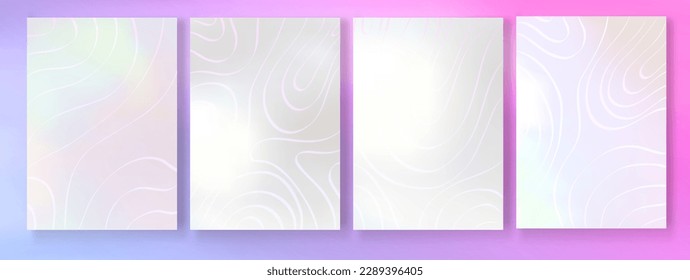 Trendy elegant background set. Luxurious covers. Premium elite template. Light paper collection.  Vector illustration .