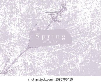 Trendy Elegant Floral pastel retro Lavender texture backdrop for wedding invitations, greeting card, banner, birthday, advertising, valentine s day, textile. Chic vector background 