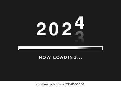 trendy elegant loading Vector illustration Happy new year 2024 celebration