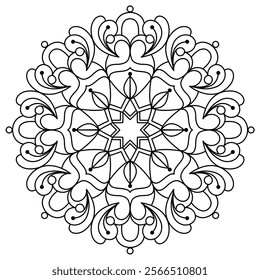 trendy and elegant mandala design for coloring book page , creative mandala art for wall art
