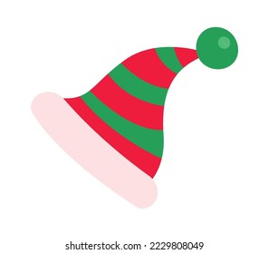 Trendy elf hat flat icon Winter holiday element