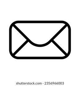 Vector De Icono De Correo Electrónico De Moda, Icono De Mensaje, Signo De Bandeja De Entrada, Símbolo De Mensajería, Contorno De Sobre Blanco Y Negro, Ilustración De Vector De Coste De Envío De Letra