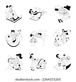 Trendy Email Outreach Hand Drawn Illustrations 


