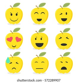 trendy emoticon set, illustration in vector format