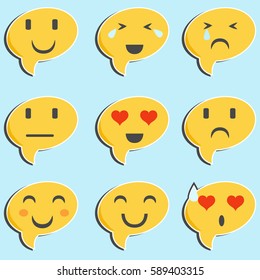 trendy emoticon set, illustration in vector format