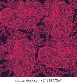 Trendy ethnic-style paisley pattern. Fashionable vector template for any design projects
