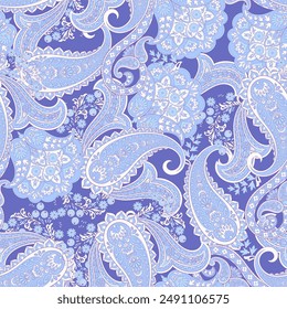 Trendy ethnic-style paisley pattern. Fashionable vector template for any design projects