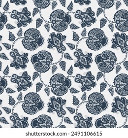 Trendy ethnic-style vector paisley pattern. Seamless Fashionable vector template for any design projects