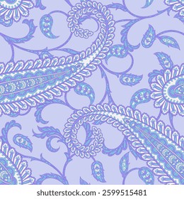 Trendy ethnic-style vector paisley pattern. Seamless Fashionable vector template for any design projects